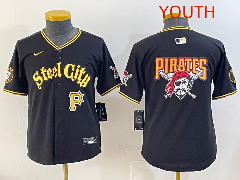 Youth 2025 Pittsburgh Pirates Blank Black Game Nike MLB Jersey style 7155->youth mlb jersey->Youth Jersey
